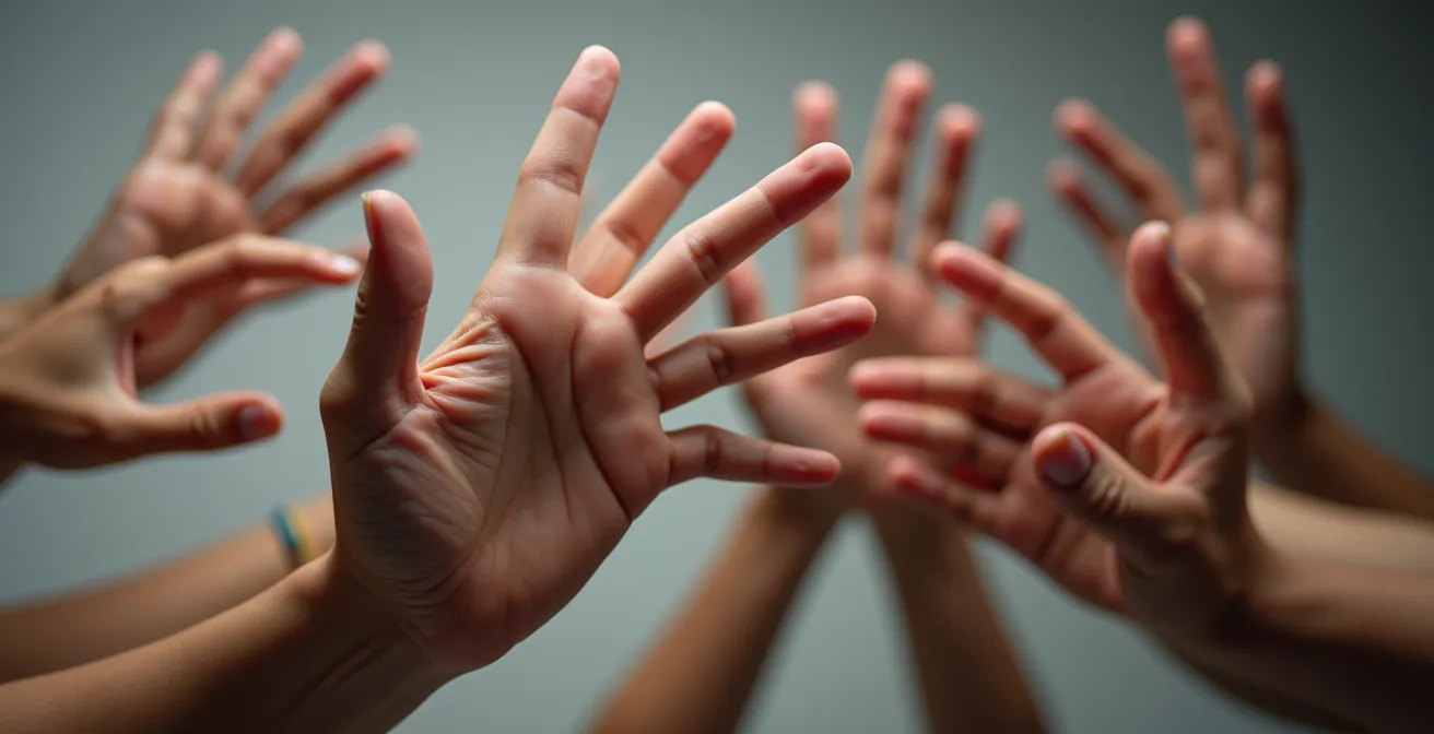 Composition montrant différents gestes de la main avec significations culturelles variées