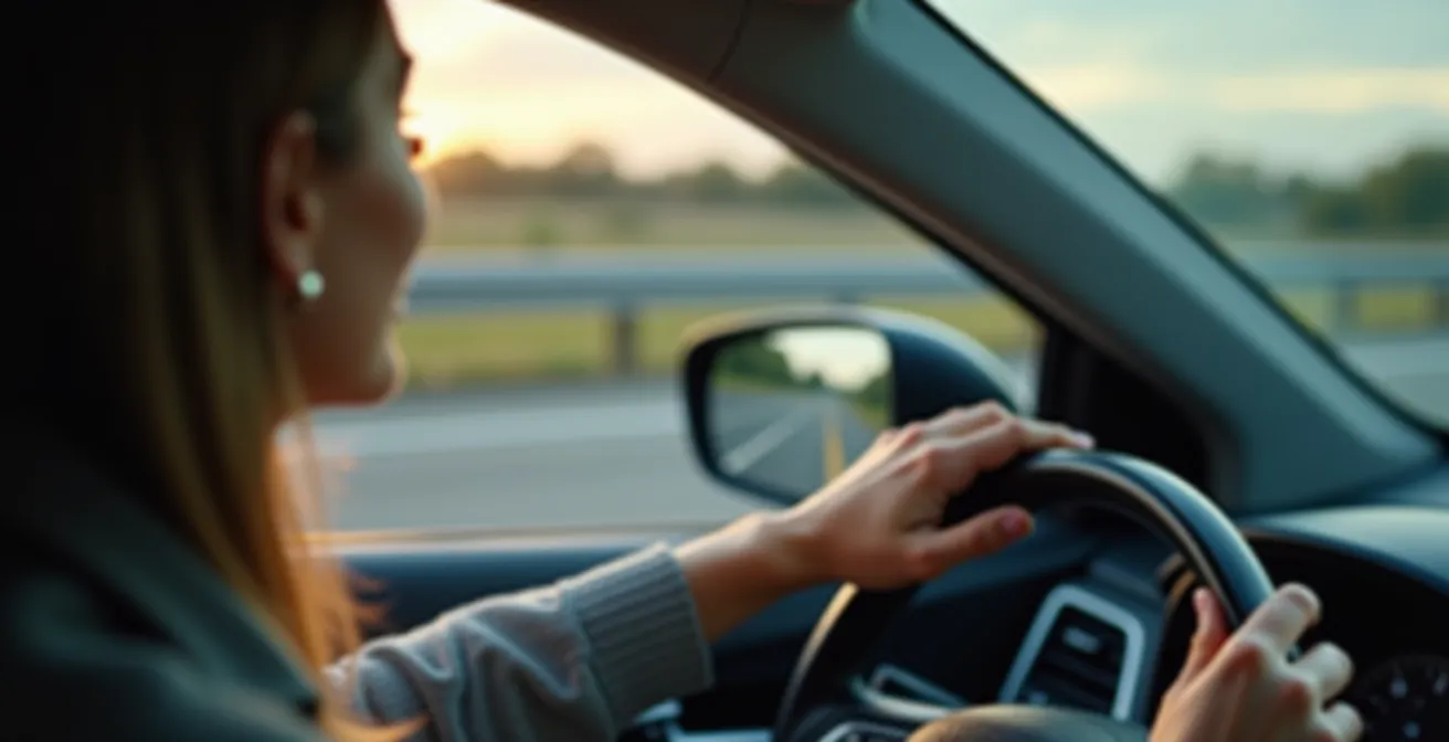 Vue intérieure d'une voiture montrant le réglage optimal des rétroviseurs pour éliminer les angles morts